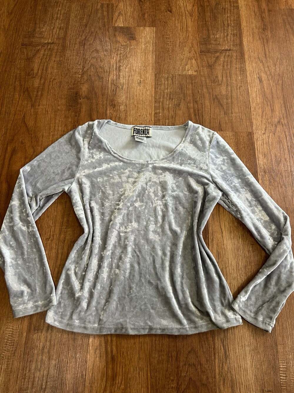 Vintage Forenza Vintage Crushed Velvet Long Sleeve Top